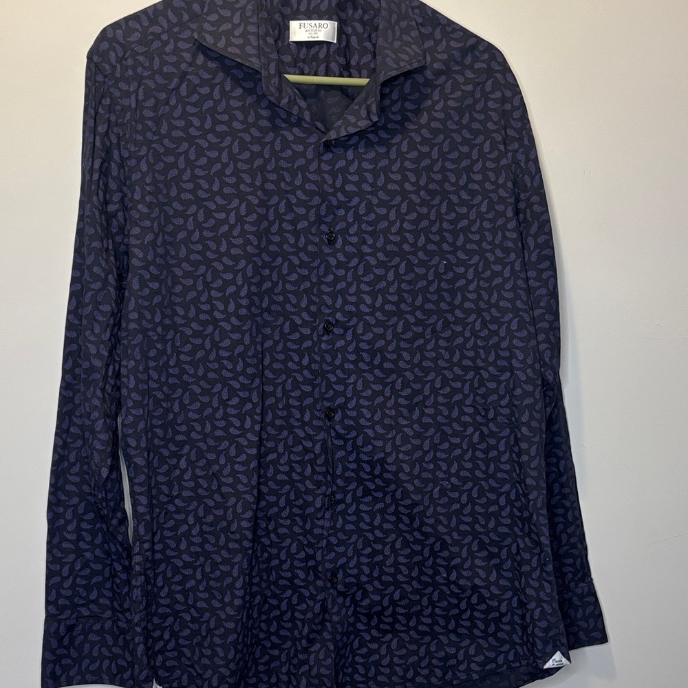 Mens paisley print dress shirt 16.5 collar